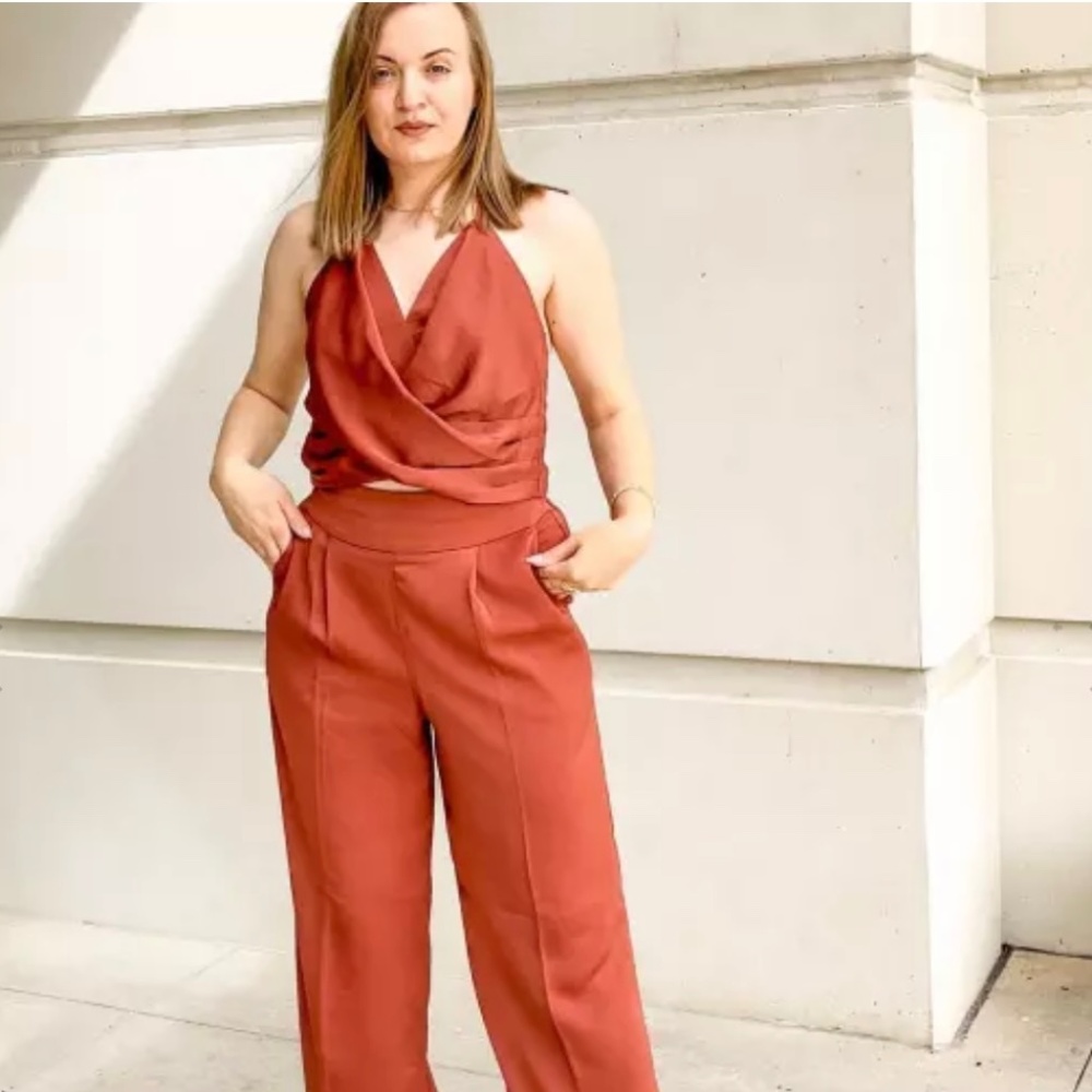 Satin Twist Front Halter Cami